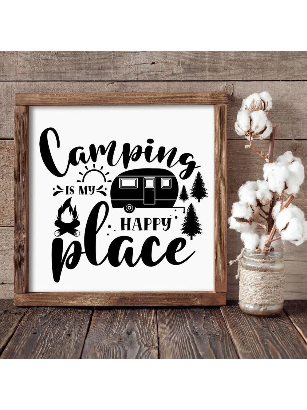 Camping is My Happy Place Hand-crafted sign